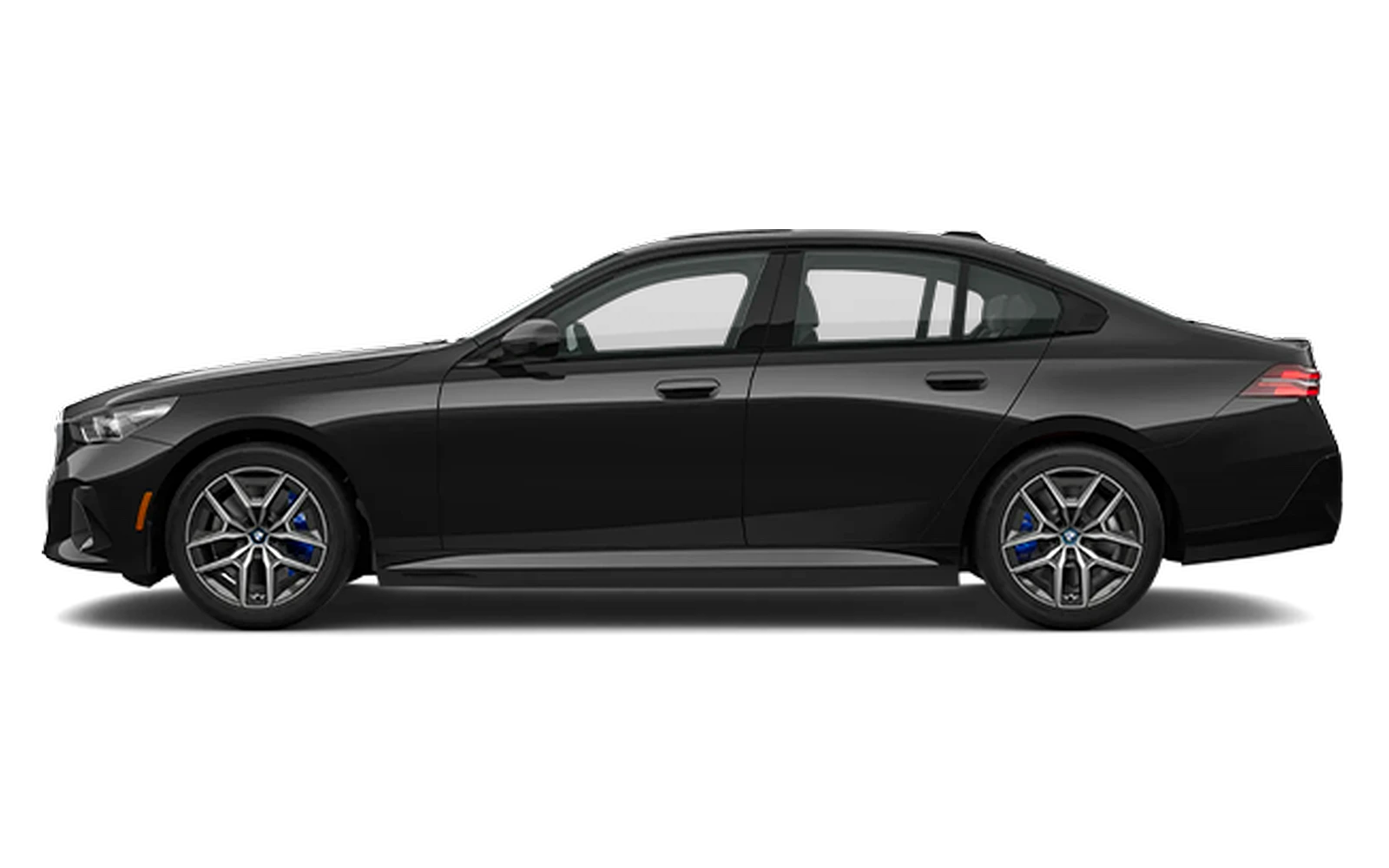 BMW i5 in black, side profile