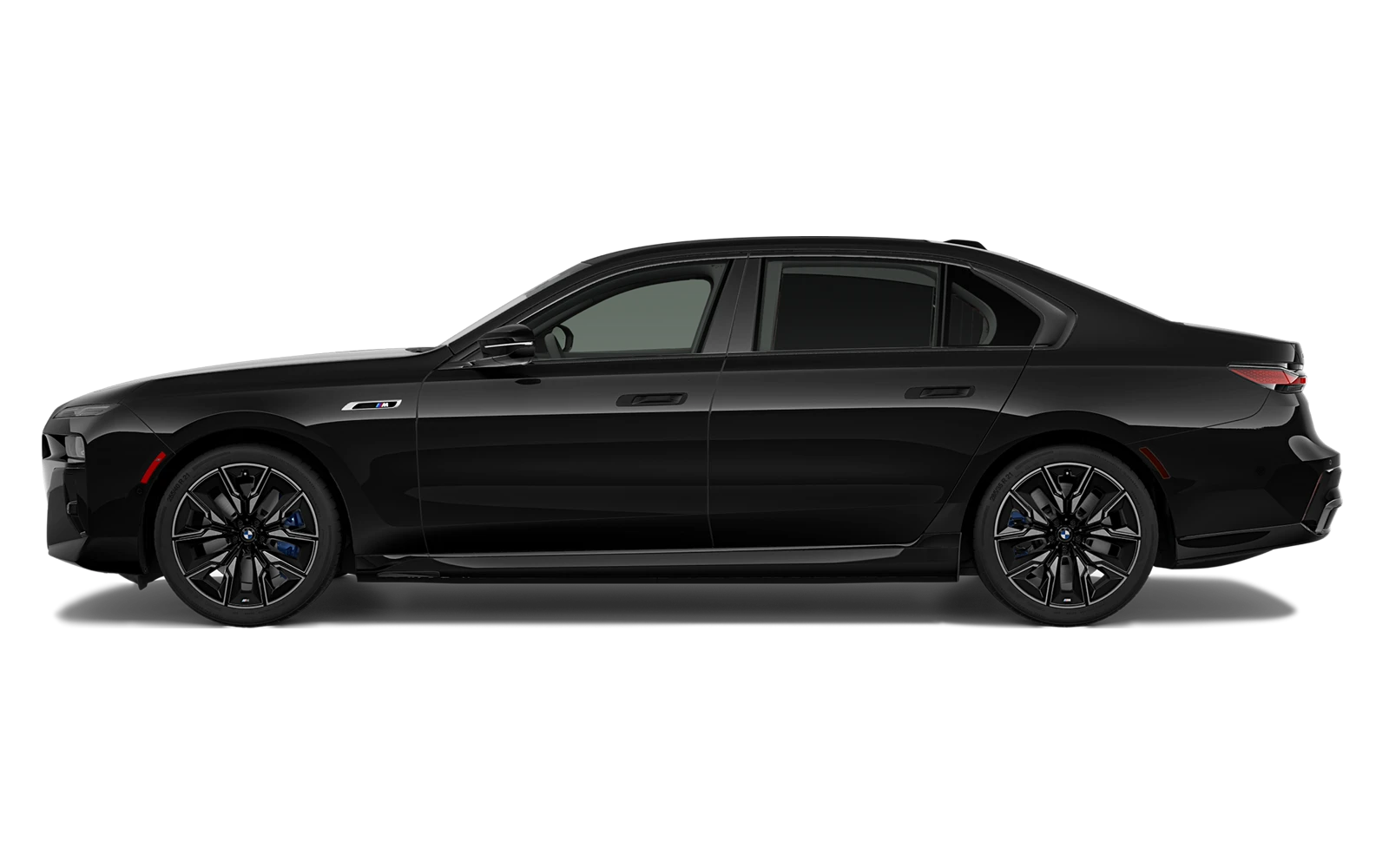 BMW i7 in black, side profile