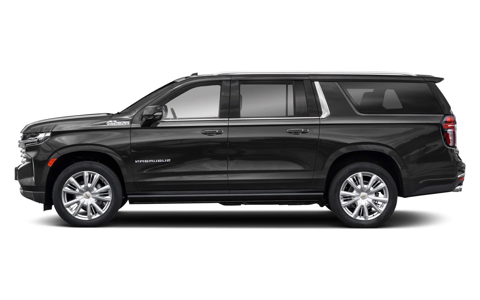 Chevrolet Suburban in black, side profile