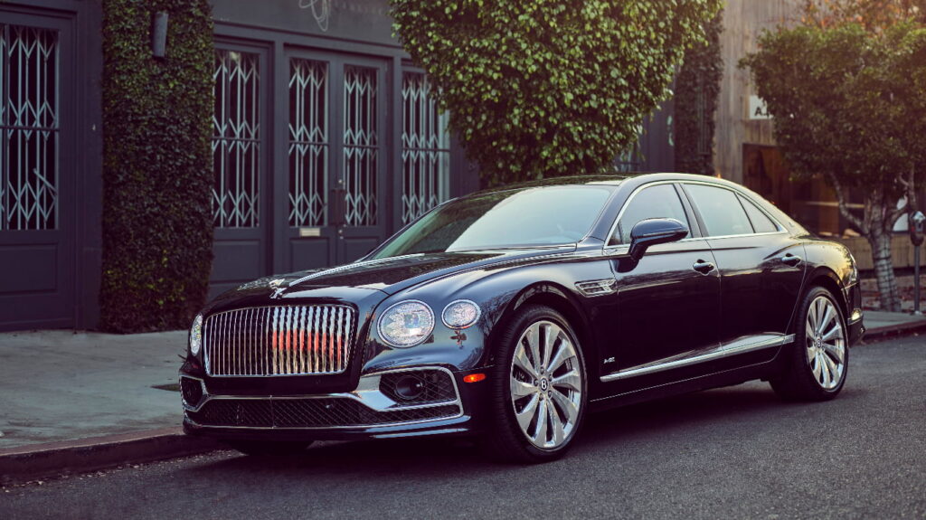 Bentley Flying Spur parked on a city street
