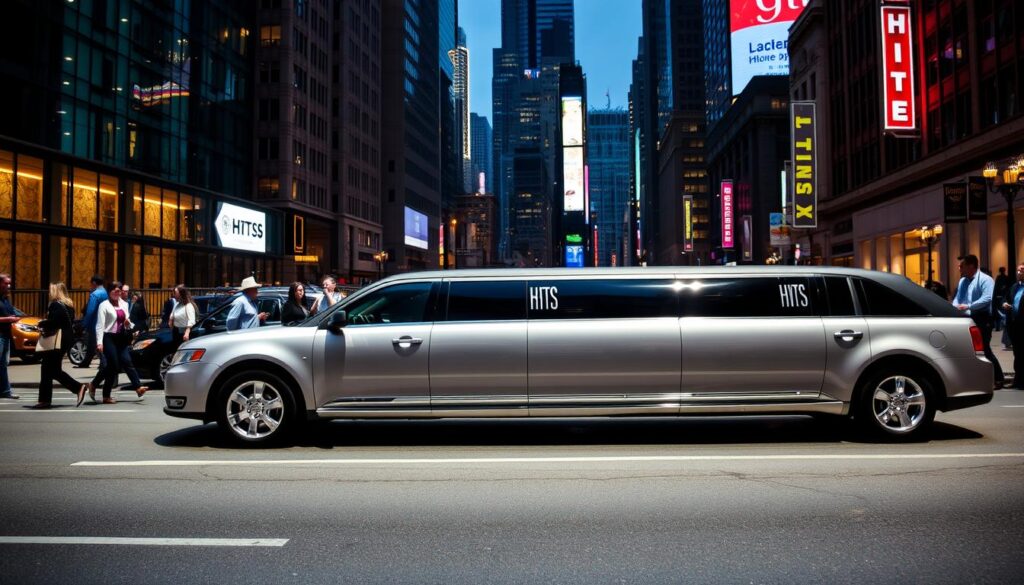 A limousine with sleek chrome accents and tinted windows glides down a city street, its passengers dressed in formal attire, celebrating a special occasion. The vehicle is emblazoned with the HHTS logo, indicating a premium transportation service. In the foreground, the limousine's long, luxurious body casts a dramatic shadow, while in the middle ground, passersby admire the elegant ride. The background is a vibrant cityscape, with towering skyscrapers and neon lights reflecting off the limousine's gleaming surface, creating an atmosphere of excitement and sophistication. A limousine with sleek chrome accents and tinted windows glides down a city street, its passengers dressed in formal attire, celebrating a special occasion. The vehicle is emblazoned with the HHTS logo, indicating a premium transportation service. In the foreground, the limousine's long, luxurious body casts a dramatic shadow, while in the middle ground, passersby admire the elegant ride. The background is a vibrant cityscape, with towering skyscrapers and neon lights reflecting off the limousine's gleaming surface, creating an atmosphere of excitement and sophistication.